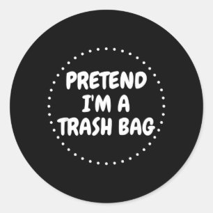 Pegatina Redonda Disfraz divertido de Halloween de bolsa de basura