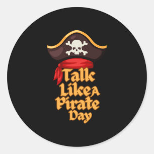 Pegatina Redonda Disfraz divertido del día internacional del pirata