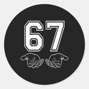 Pegatina Redonda Disfraz divertido meme 67 Seis Siete Halloween Gen