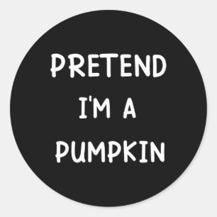 Pegatina Redonda Disfraz perezoso de Halloween finge que soy una ca