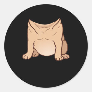 Pegatina Redonda disfraz pug halloween cuerpo animal cosplay