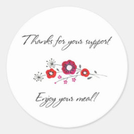Pegatina Redonda Disfruta De Tu Comida