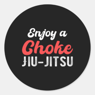 Pegatina Redonda Disfruta De Un Estrangulamiento Jiu Jitsu Judo Box