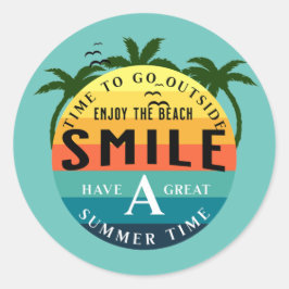 Pegatina Redonda Disfruta de un gran verano