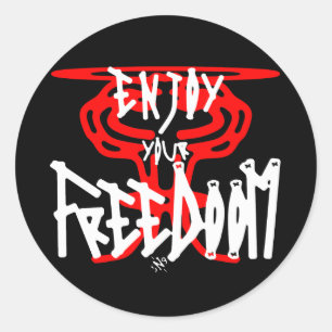 Pegatina Redonda Disfruta tu FreeDoom