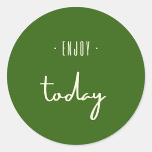 Pegatina Redonda disfrútalo. Pegatinas