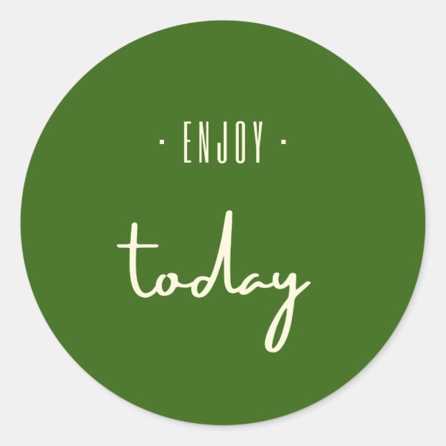 Pegatina Redonda disfrútalo. Pegatinas (Anverso)