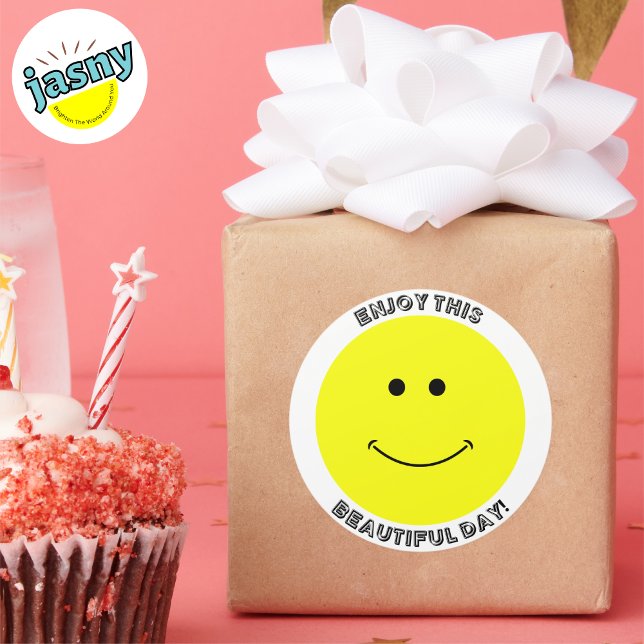 PEGATINA REDONDA ¡DISFRUTE DE ESTE HERMOSO DÍA! (Subido por el creador)