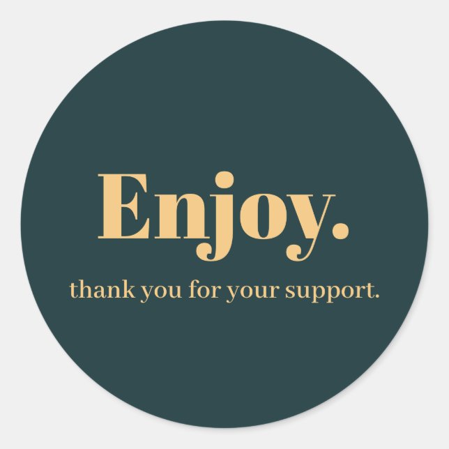 Pegatina Redonda Disfrute del diseño de Pegatinas empresariales (Anverso)