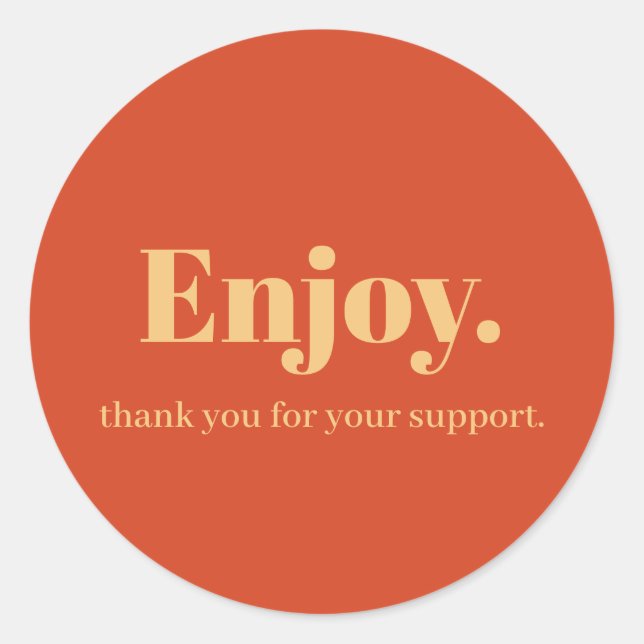 Pegatina Redonda Disfrute del diseño de Pegatinas empresariales (Anverso)