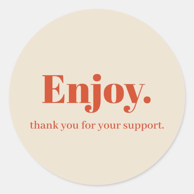 Pegatina Redonda Disfrute del diseño de Pegatinas empresariales (Anverso)