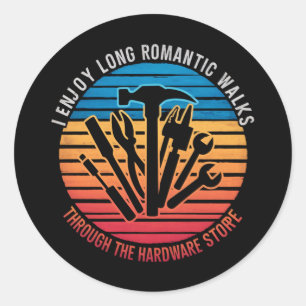 Pegatina Redonda Disfruto largos paseos románticos a través del har