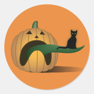 Pegatina Redonda Disgusto de calabaza