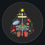 Pegatina Redonda Disk Golf Frisbee Christmas Ornament Tree Funny Gi<br><div class="desc">Disk Golf Frisbee Christmas Ornament Tree Funny Gift Men</div>