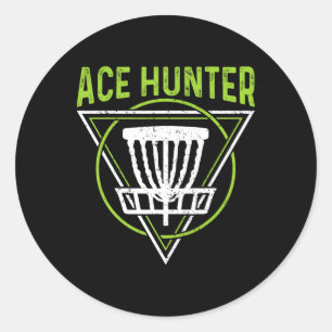Pegatina Redonda Disk Golf Shirt Funny Ace Hunter Disk Golf