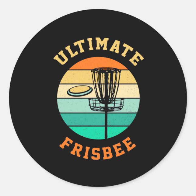 Pegatina Redonda Disk Golf Ultimate Frisbee (Anverso)