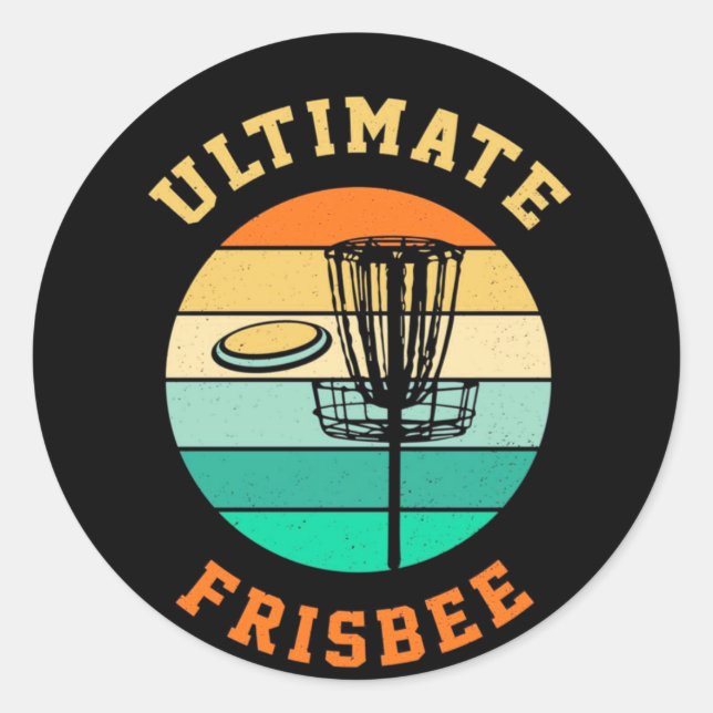 Pegatina Redonda Disk Golf Ultimate Frisbee (Anverso)