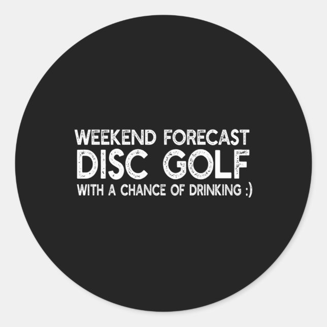 Pegatina Redonda Disk Golfer Frisbee Disco de Previsión de Fin de S (Anverso)