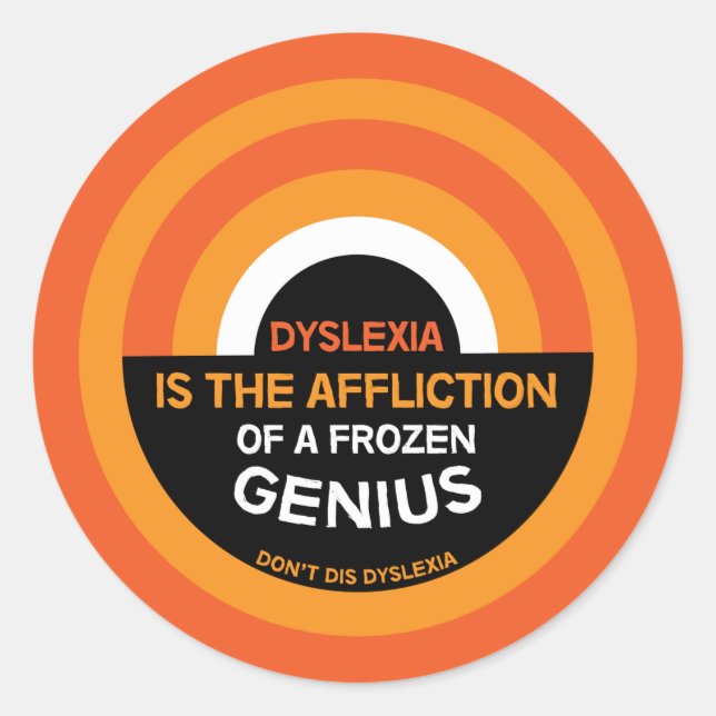 Pegatina Redonda Dislexia Conciencia | Asistencia | Mug de regalos  (Anverso)