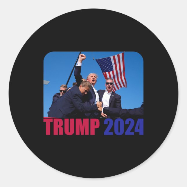 Pegatina Redonda Disparo en Rally de Pensilvania No hoy 1 (Anverso)