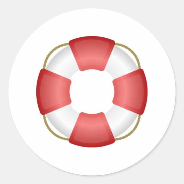 Pegatina Redonda Dispositivo de flotación personal de salvamento (Anverso)