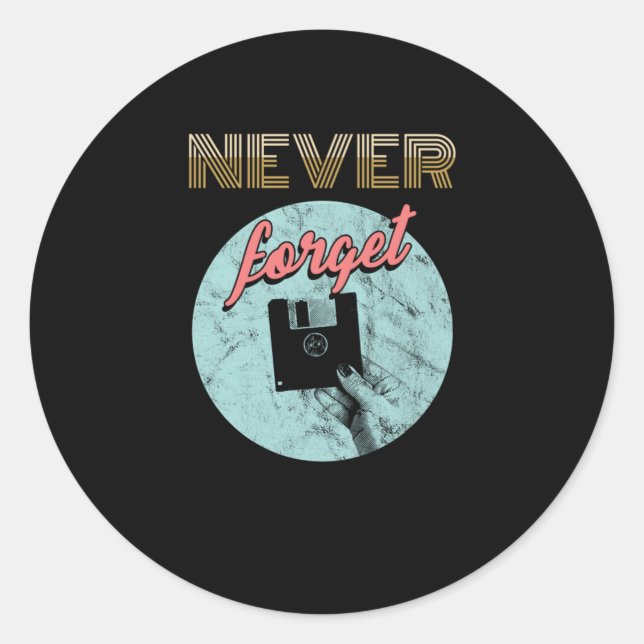 Pegatina Redonda Disquetes de disquetes de disquete clásicos Disket (Anverso)