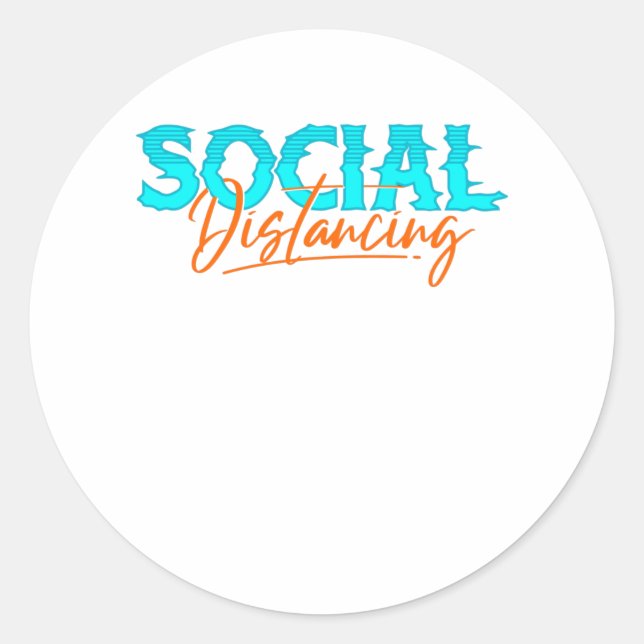 Pegatina Redonda Distancia social (Anverso)