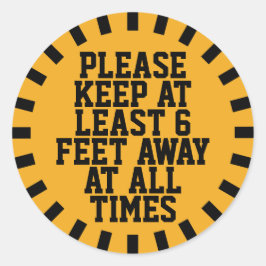 Pegatina Redonda Distancia social de seis pies
