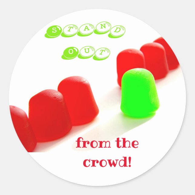 Pegatina Redonda Distinguir de la motivación de la multitud (Anverso)