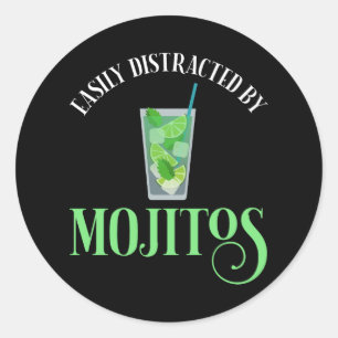 Pegatina Redonda Distrado Fácilmente Por Mojitos