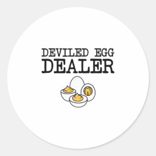 Pegatina Redonda Distribuidor de huevos endiablados Divertido cocin