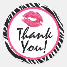 Pegatina Redonda Distribuidor de lápiz labial Zebra Kiss Lips Graci