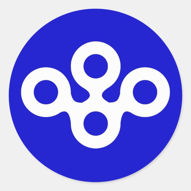 Pegatina Redonda distrito de osaka de la prefectura de japón (Anverso)