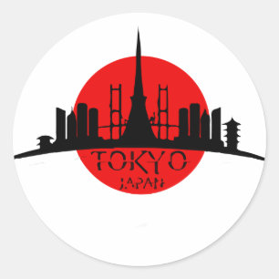 Pegatina Redonda Distrito de Tokio