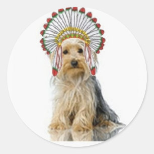 Pegatina Redonda Ditzy Dogs~Pegatina original~Yorkie