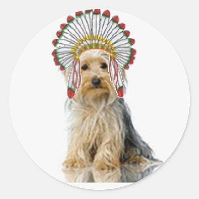 Pegatina Redonda Ditzy Dogs~Pegatina original~Yorkie (Anverso)