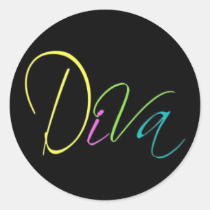 Pegatina Redonda "Diva"