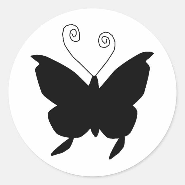Pegatina Redonda Diva Butterfly (Anverso)