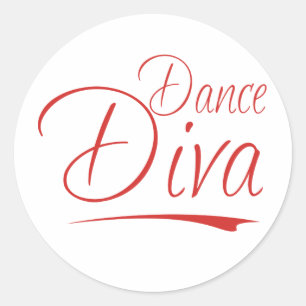 Pegatina Redonda diva de baile