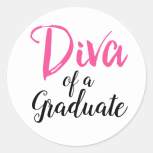 Pegatina Redonda "DIVA de un graduado"