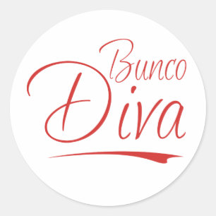 Pegatina Redonda diva del bunco