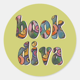Pegatina Redonda Diva del libro 2