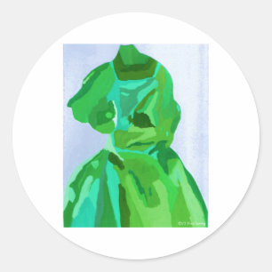 Pegatina Redonda Diva Fashionista En Verano