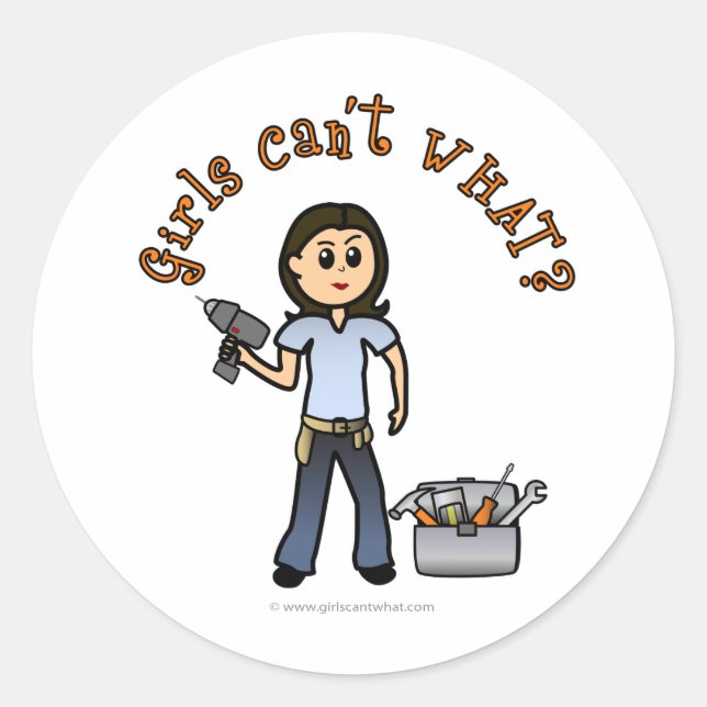 Pegatina Redonda Diva ligera (Anverso)