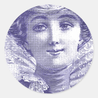 Pegatina Redonda Diva victoriana seductora - Placa de moda francesa