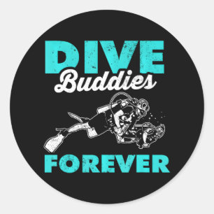 Pegatina Redonda DIVE BUDDIES PARA EL buceo