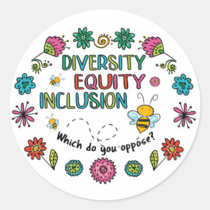 Pegatina Redonda Diversidad Equidad Inclusión