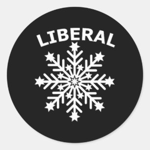 Pegatina Redonda Diversidad feminista de copas de nieve Igualdad de