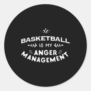 Pegatina Redonda Diversión al baloncesto El baloncesto es mi manejo