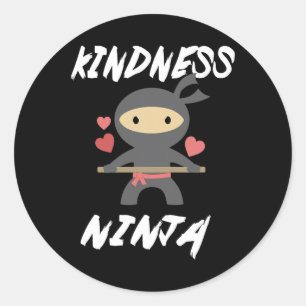 Pegatina Redonda Diversión anti bullying Amabilidad Escuela Ninja S